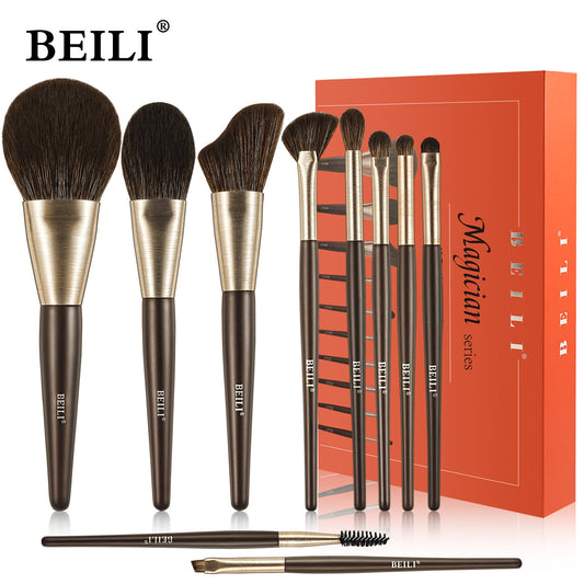 10pc Rose Gold Luxury Vegan Makeup Brush Set