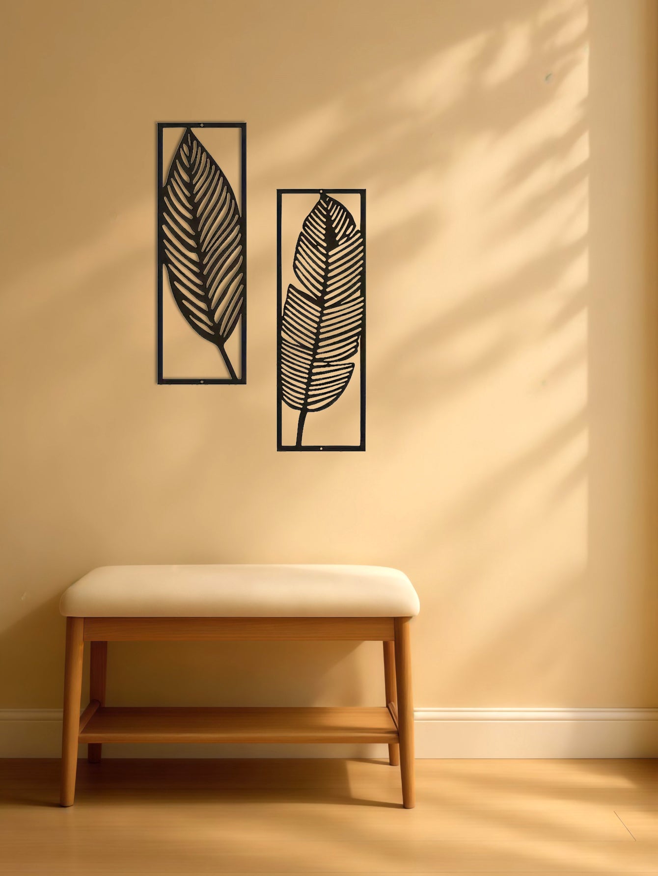 2-Pack Rustic Nature-Inspired Leaf Wall Art
