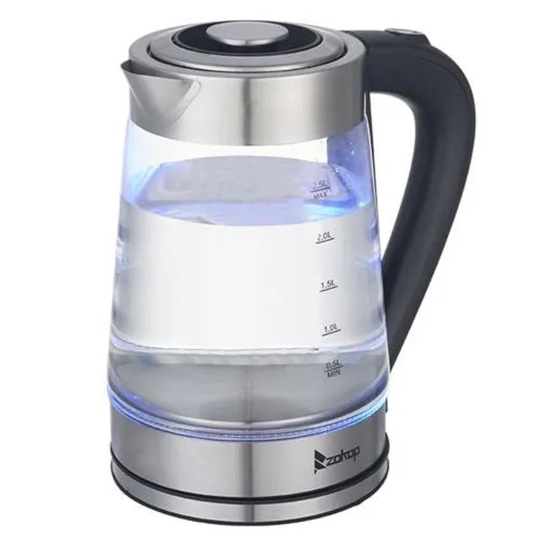 1200W 2.5L Electric Kettle With Blue Glass