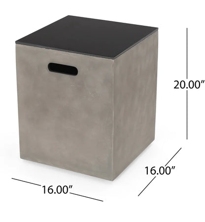 Amorae 15" H X 31" W Concrete Propane Outdoor Fire Pit