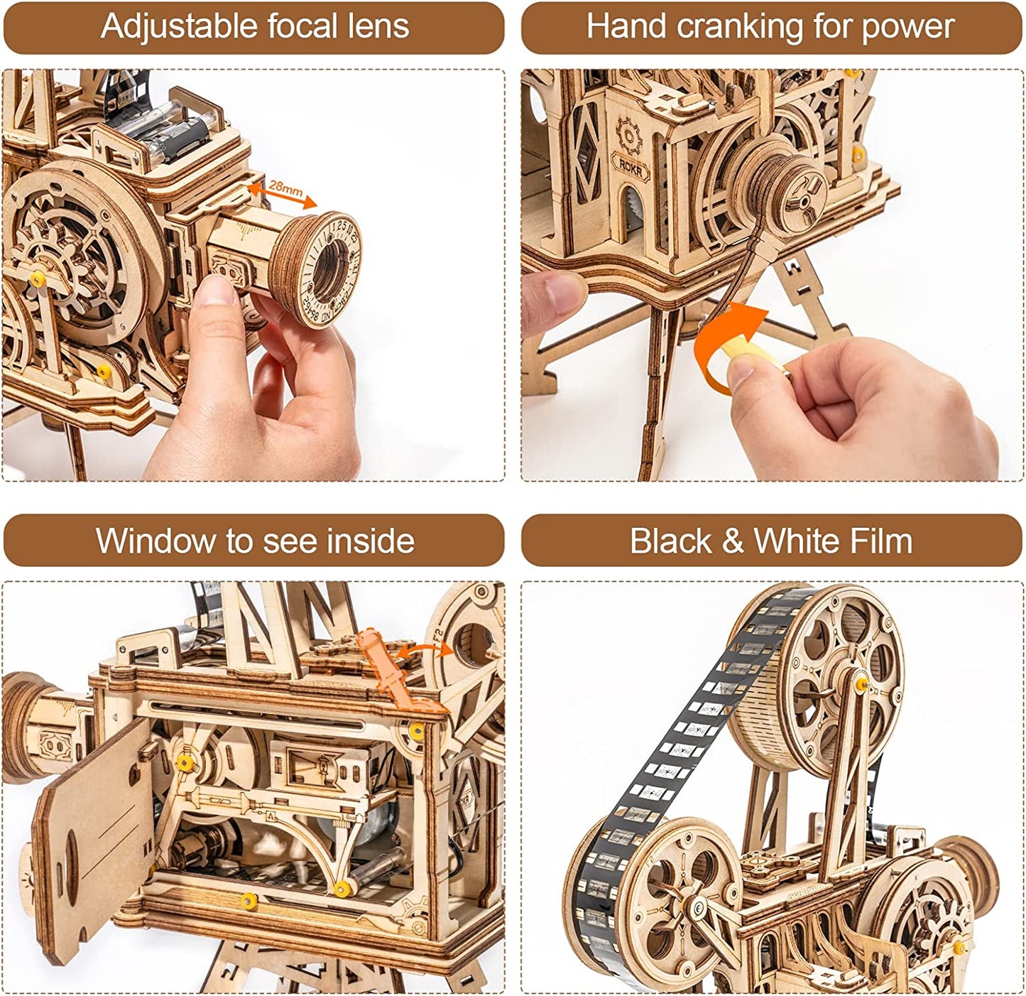 3D Wooden Puzzle Kits - Movie Projector 183pc