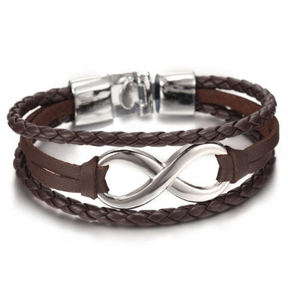 Men's Infinity Leather Bracelet