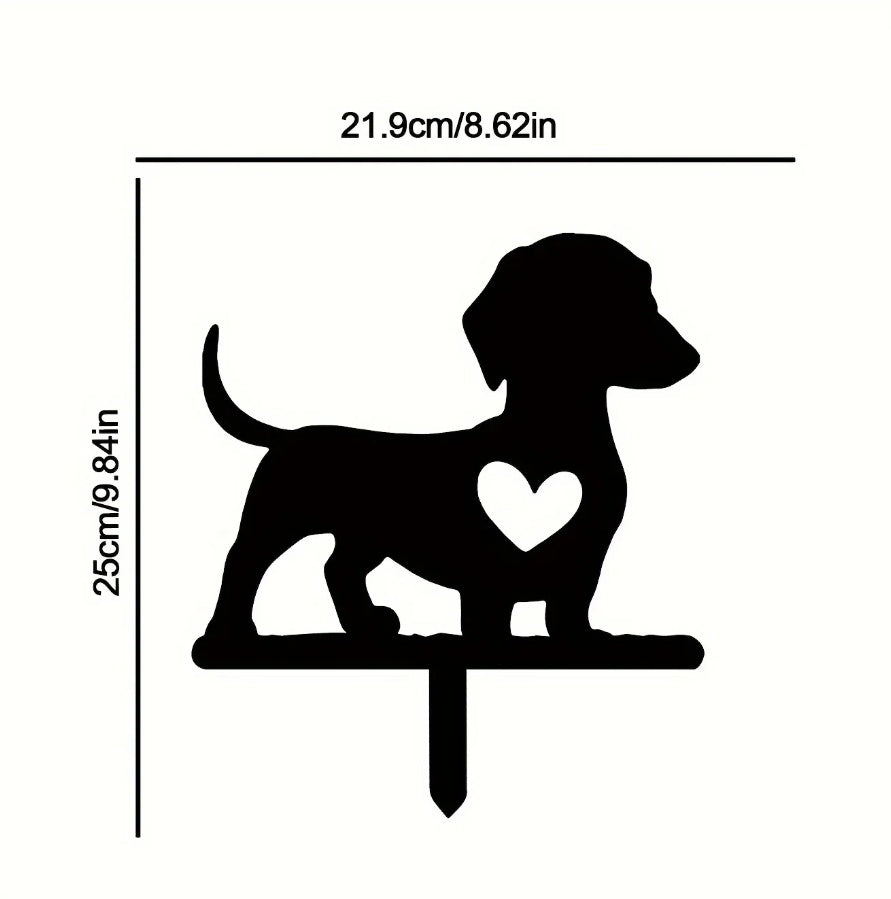 Silhouette - Weiner Dog Garden Stake
