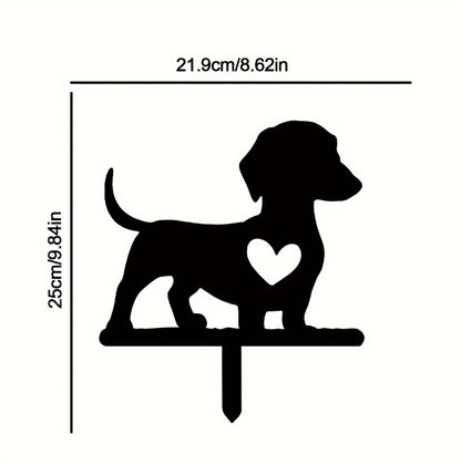 Silhouette - Weiner Dog Garden Stake
