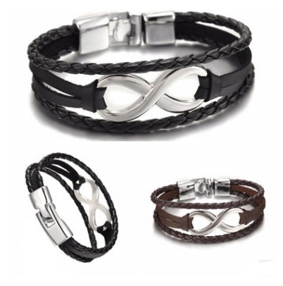 Men's Infinity Leather Bracelet