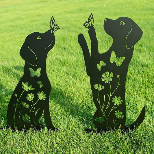 Silhouette - 2pc Adorable Puppy Garden Stakes