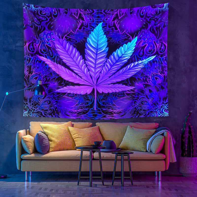 Fluorescent UV Light Psychedelic Mandala Tapestry