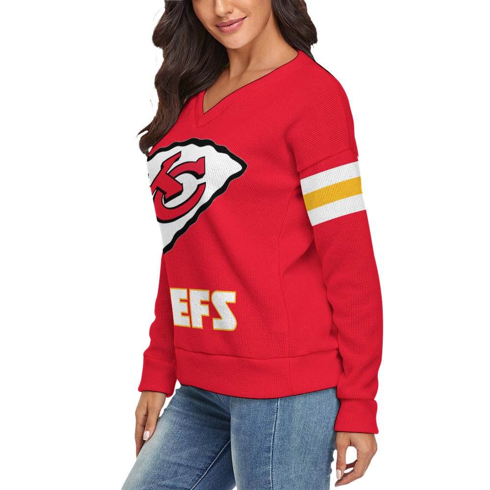 KC CHIEFS Women's V-Neck Sweater - Shop Jobie