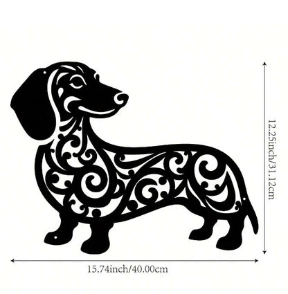 Silhouette - Dachshund Dog Metal Wall Art