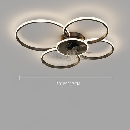 Luxury Bedroom Ceiling Ring Light & Fan