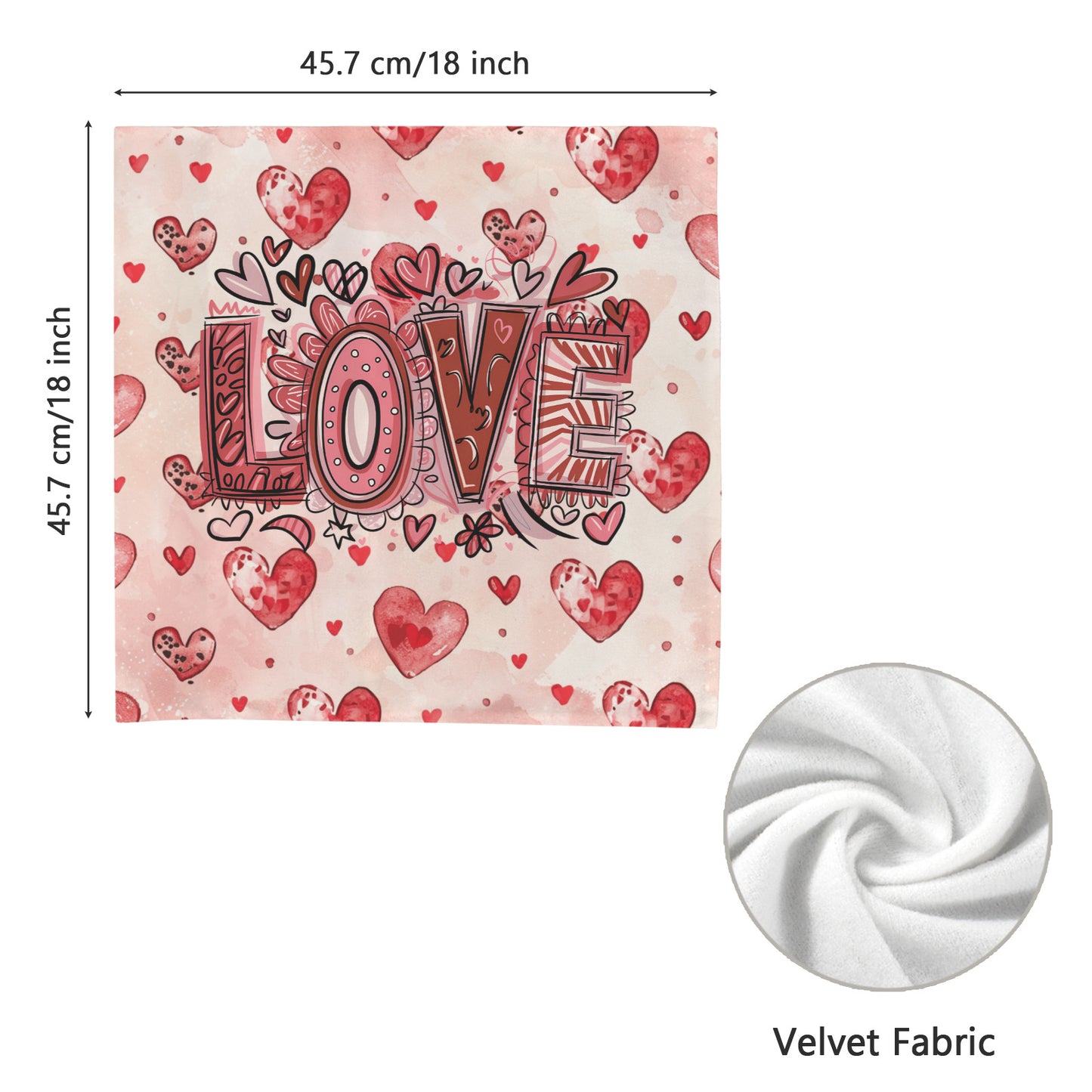Hearts & Love Valentine Pillow Cover