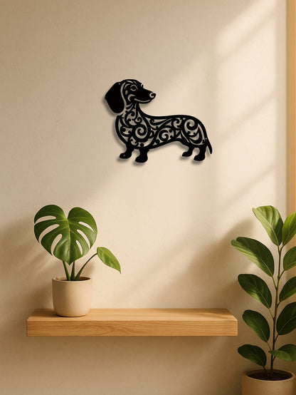 Silhouette - Dachshund Dog Metal Wall Art