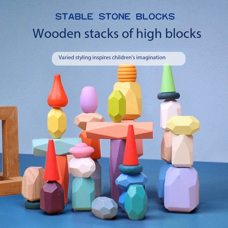 Montessori Principled Stacked Stone Wooden Blocks - Shop Jobie