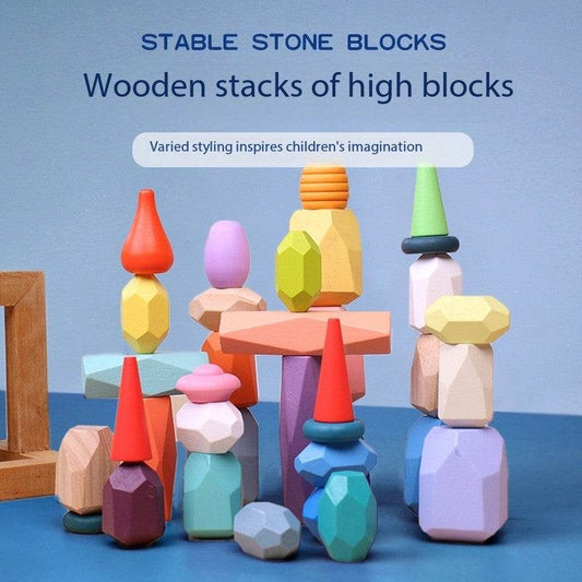 Montessori Principled Stacked Stone Wooden Blocks - Shop Jobie