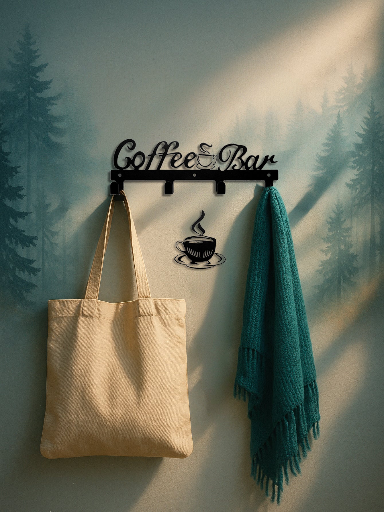 Silhouette - Coffee Bar Sign w/Hooks
