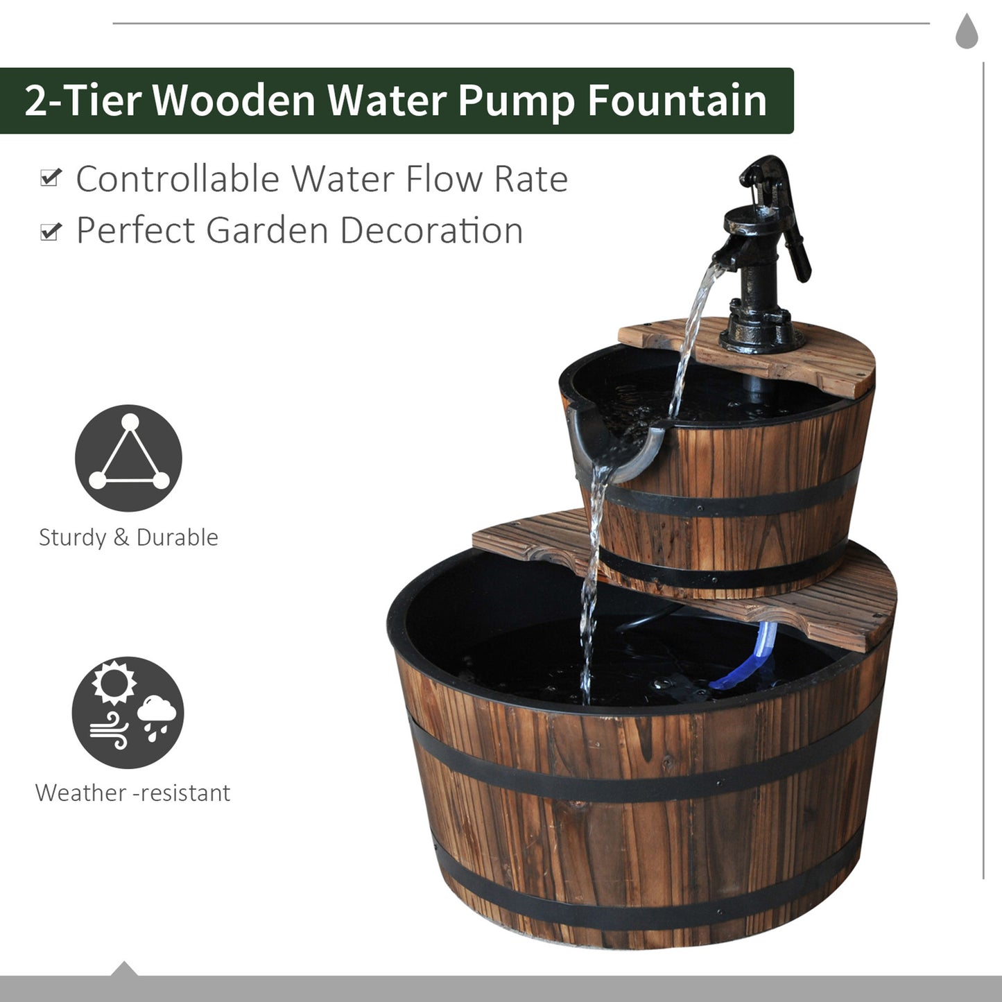 2-Tier Rustic Barrel Fountain – Your Backyard’s New Favorite Sound
