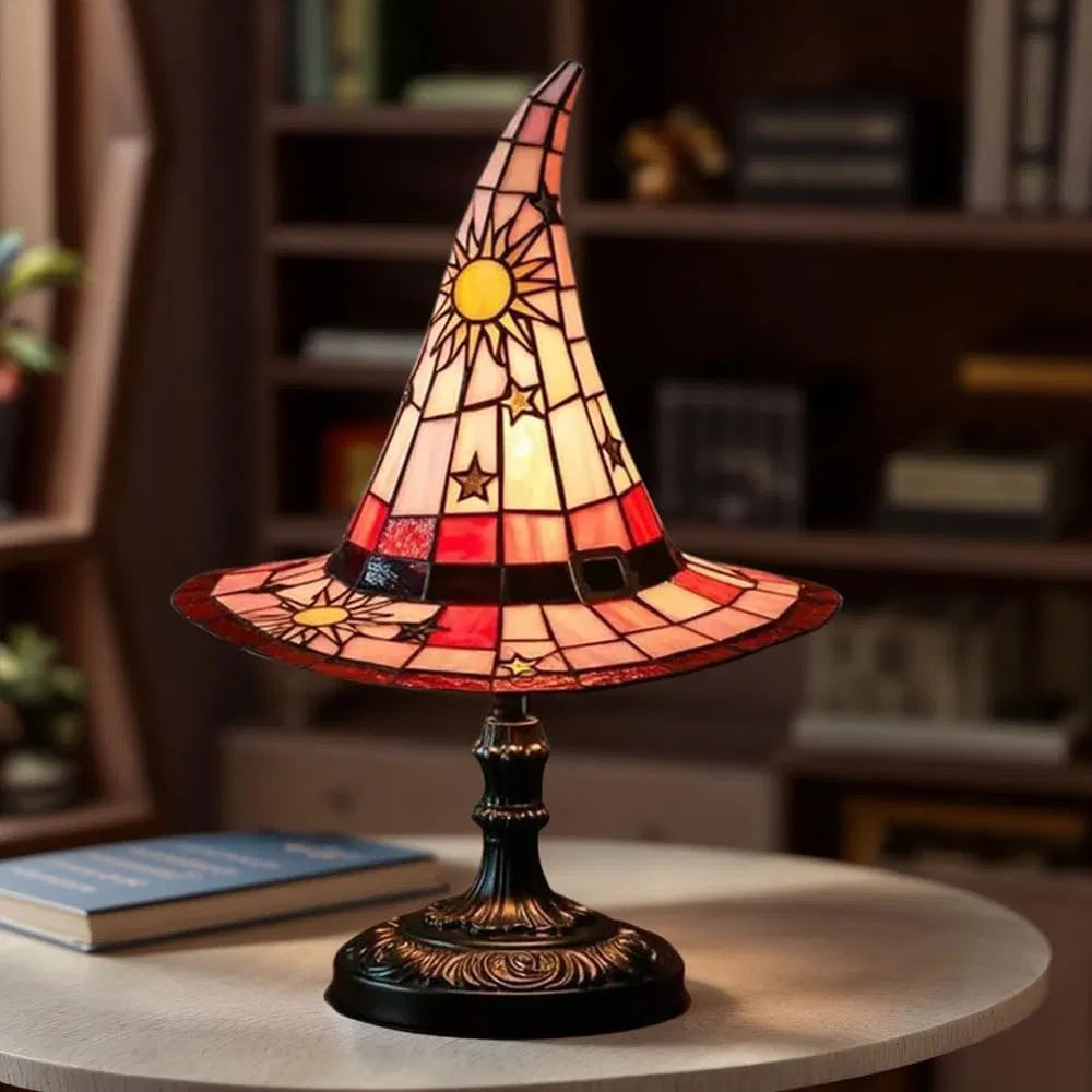 Gothic Lamp - Stained Glass LED Witches Hat
