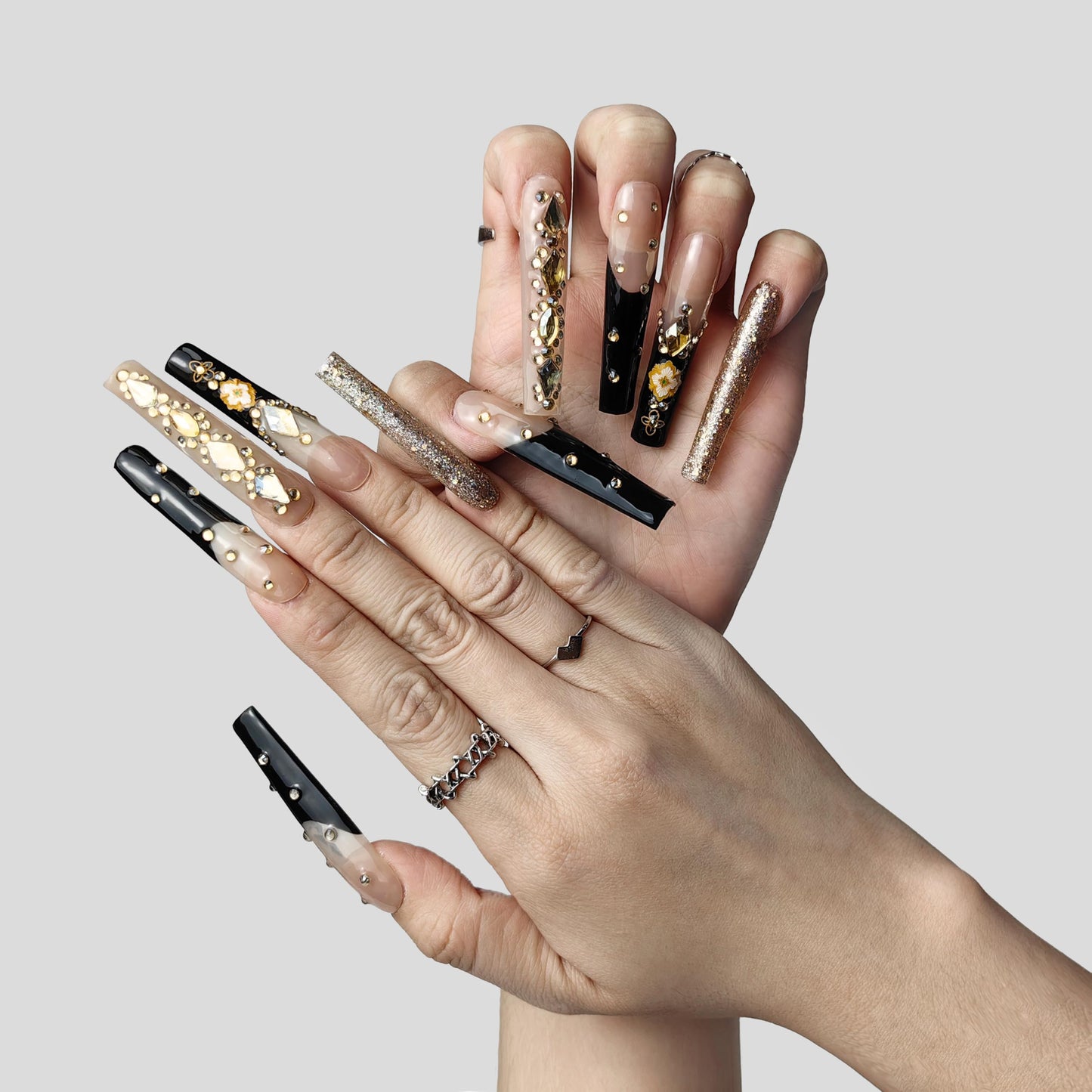 GGDDSHA Eclipse Elegance - Nail Art Press On Nails
