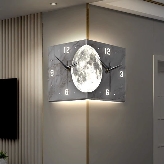 Angle Clock Wall Lamp