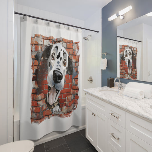 BUSTIN' OUT Funny Dog Shower Curtain