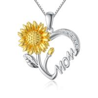 925s Mom Sunflower Heart Necklace