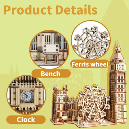 3D Wooden Puzzle - DIY Big Ben Clock
