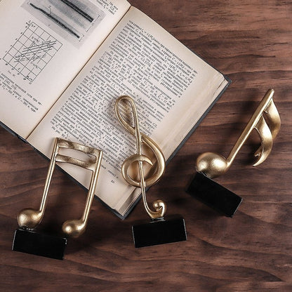 Golden Musical Note Figurines