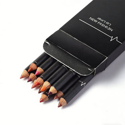 12-Color Lip Liner Pencil Set