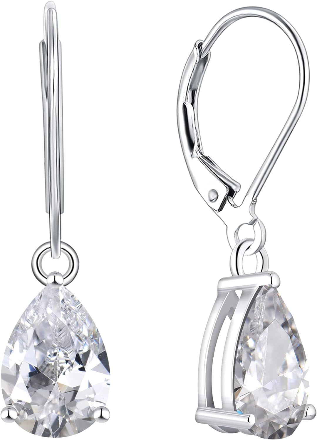 Dangle Drop Earrings 925 Sterling Silver Teardrop Leverback Earrings Birthstone Jewelry Gifts for Women