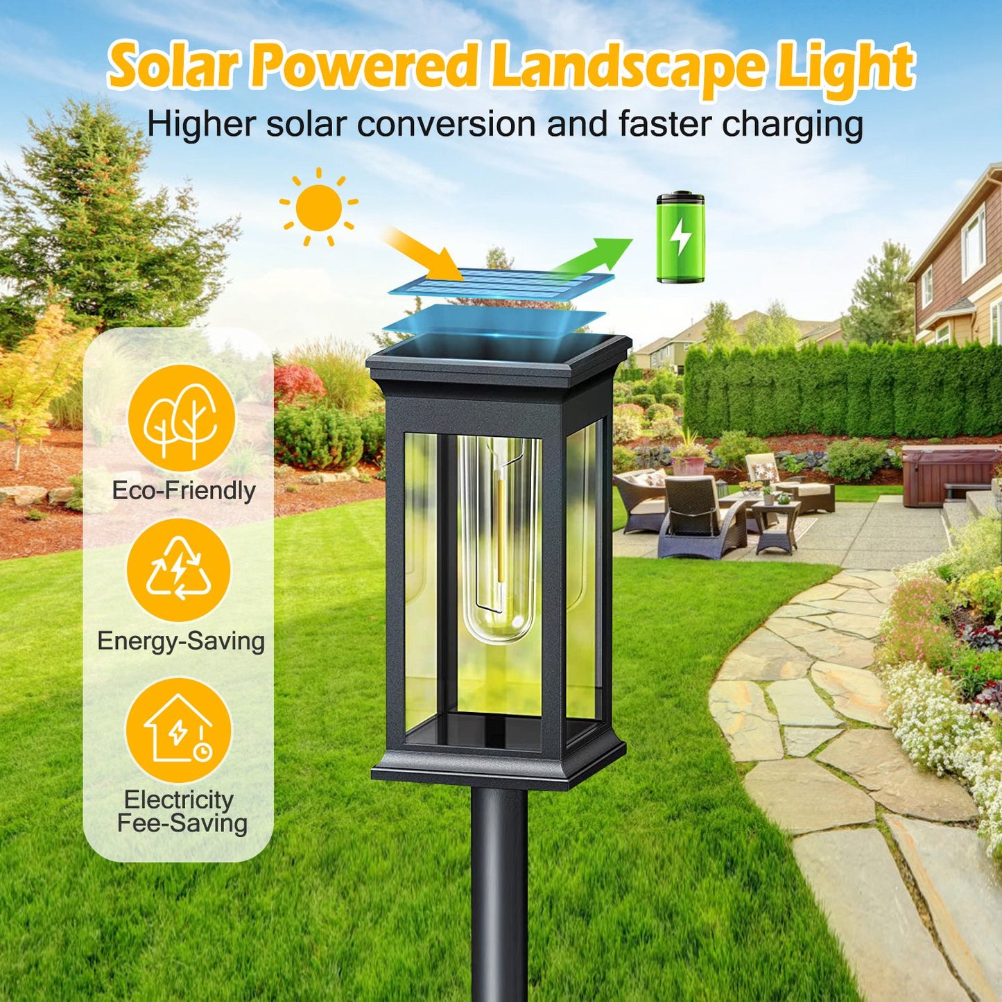 6pc Pathway Solar Powered Stake Lights