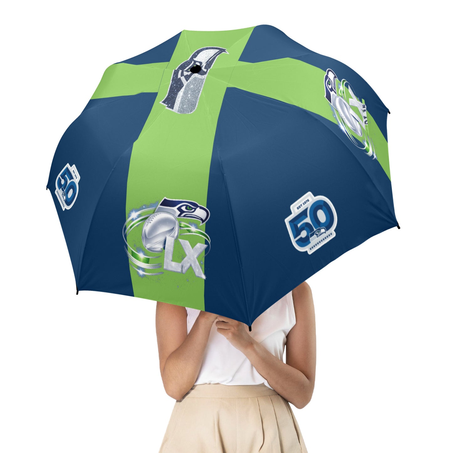 Superbowl LX - Seahawks Semi-Automatic & Foldable Umbrella