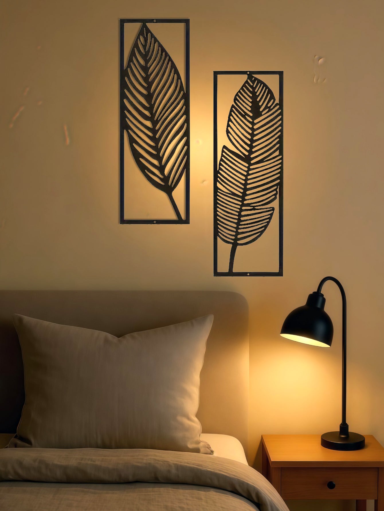 2-Pack Rustic Nature-Inspired Leaf Wall Art