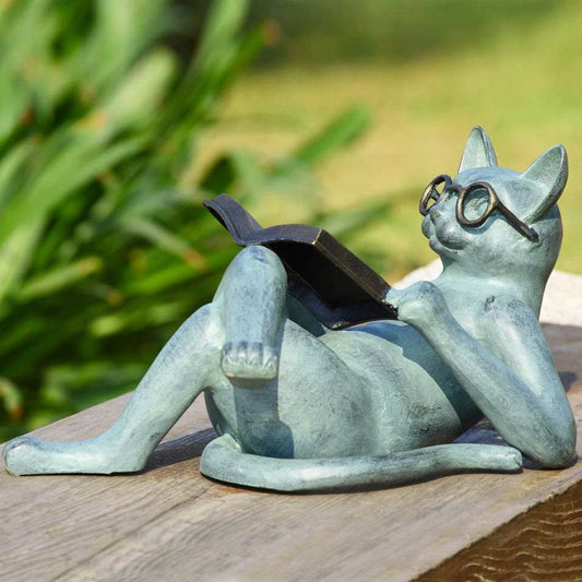 Cat Reading Book Sculpture - Shop Jobie