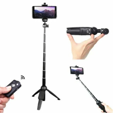 Selfie Stick Tripod w/Detachable Bluetooth Remote