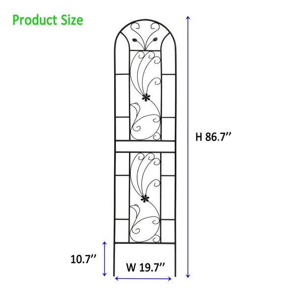 4 Pack Metal Garden Trellis Peacock Style