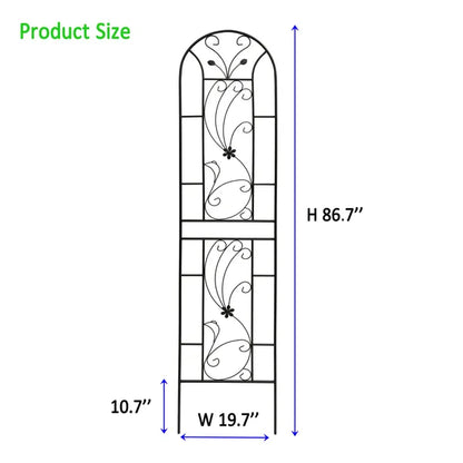 4 Pack Metal Garden Trellis Peacock Style