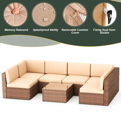 Medan 6 - Person Outdoor Seating Group with Cushions