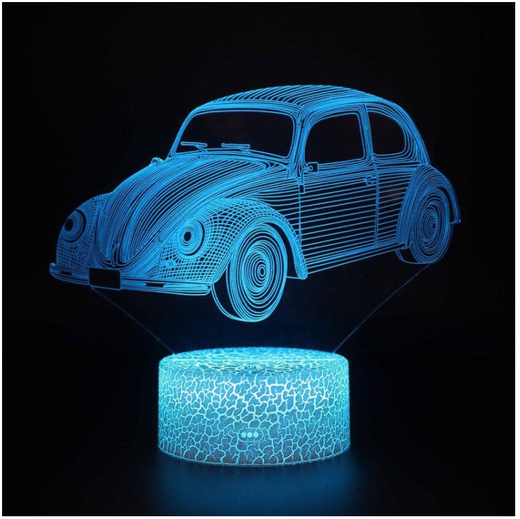 VW Bug LED 3D Small Table Lamp