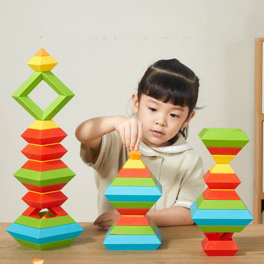 Montessori Inspired Rainbow Tower Building Blocks - Shop Jobie
