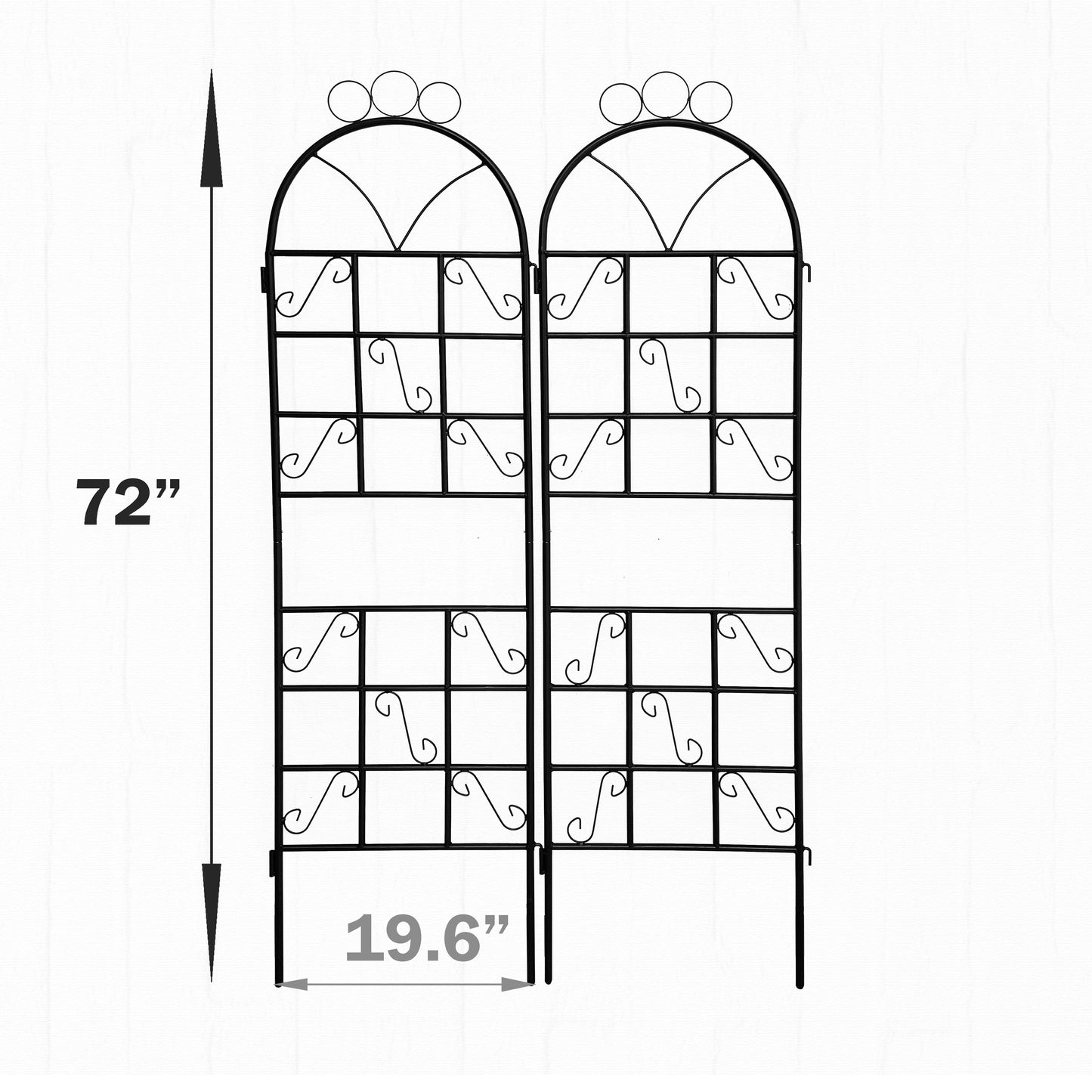 1 Set (2pcs) Metal Garden Trellis