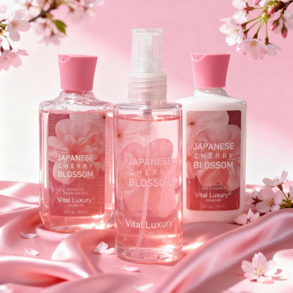 3pc Sakura Infused Japanese Cherry Blossom Spa Set