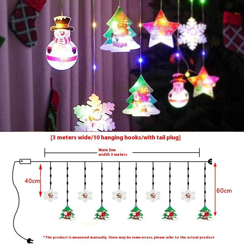 Painted Christmas Curtain Lights!
