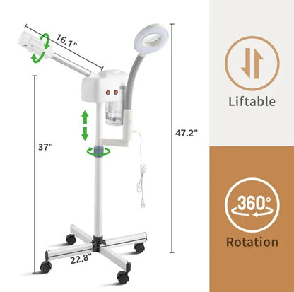 2 In 1 Facial Steamer W/3X Magnifying Lamp