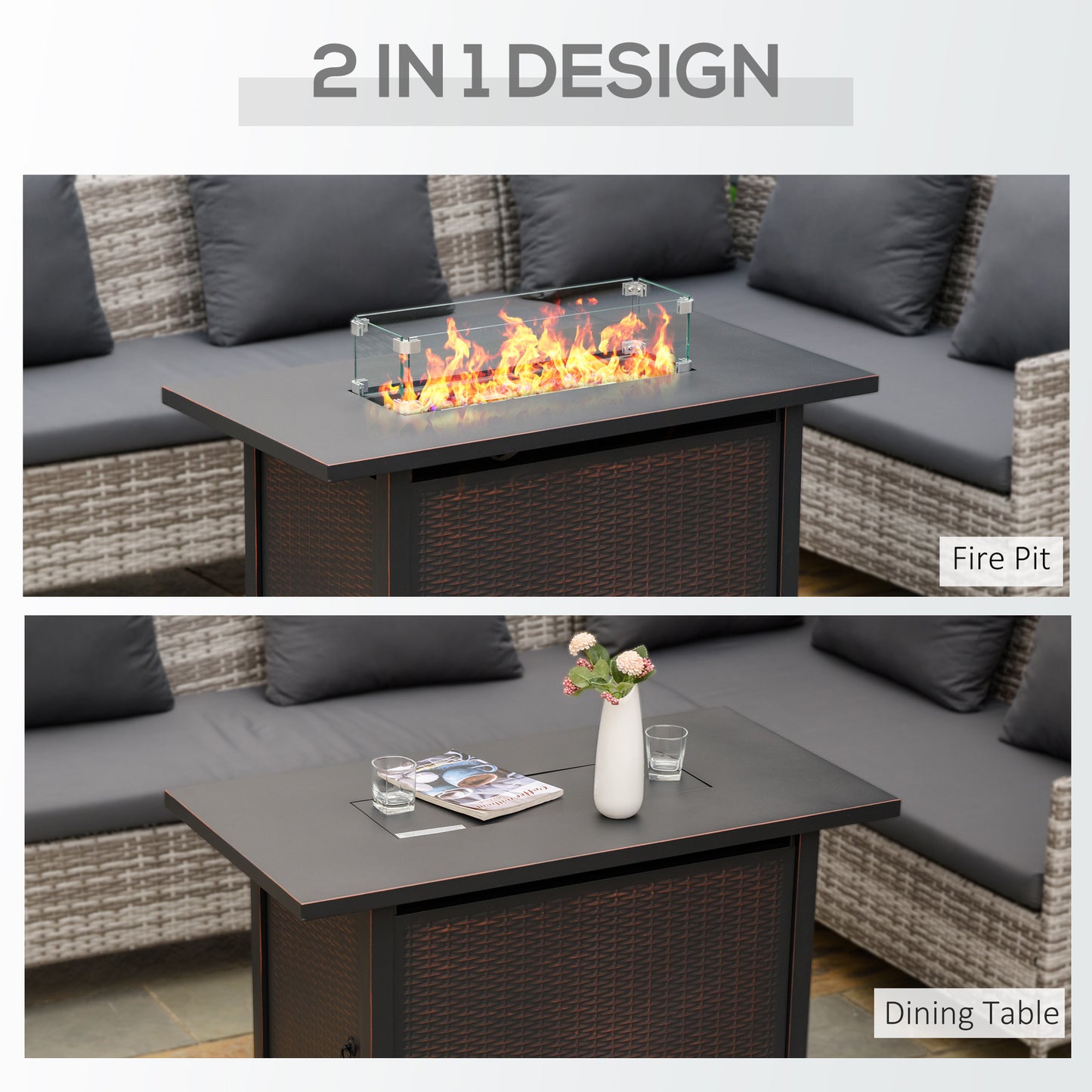 Backyard Glow-Up!  43" Fire Pit Table