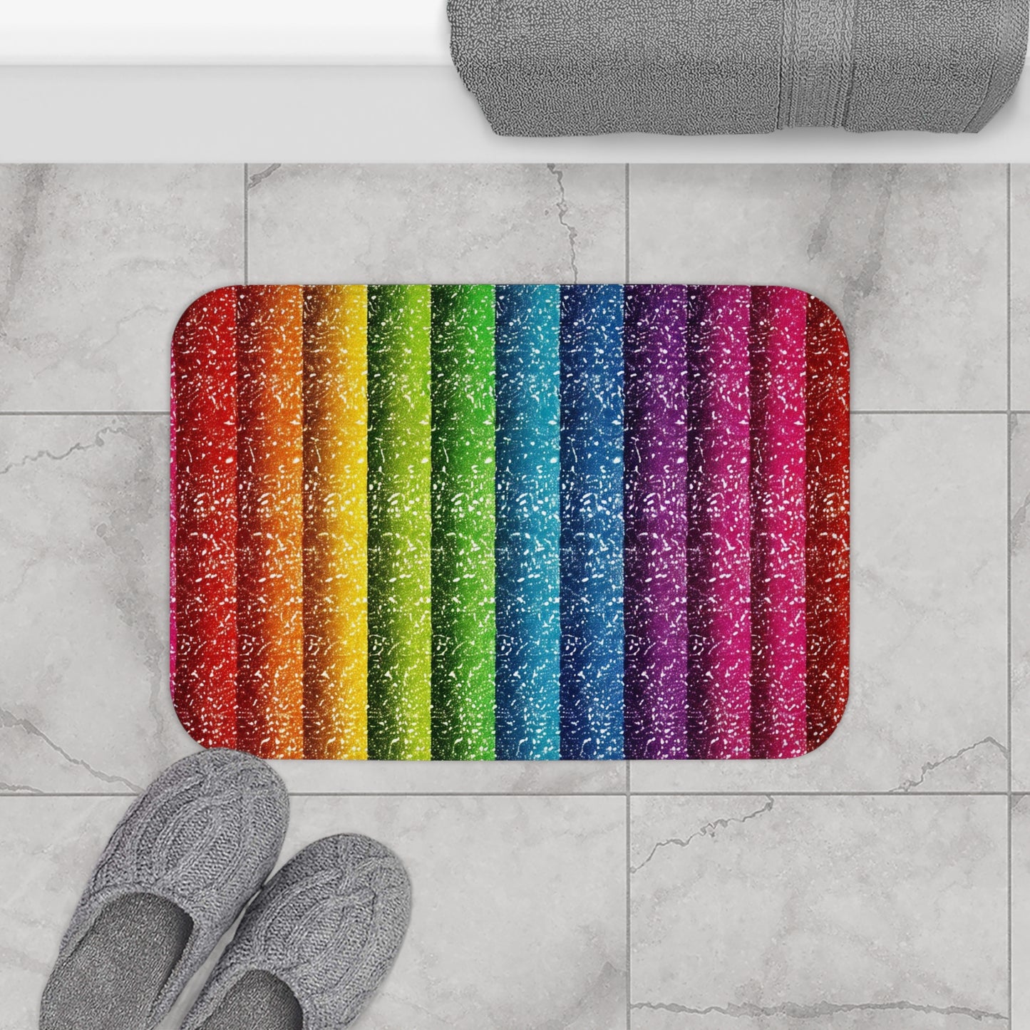 Rainbow Stripe Bath Mat