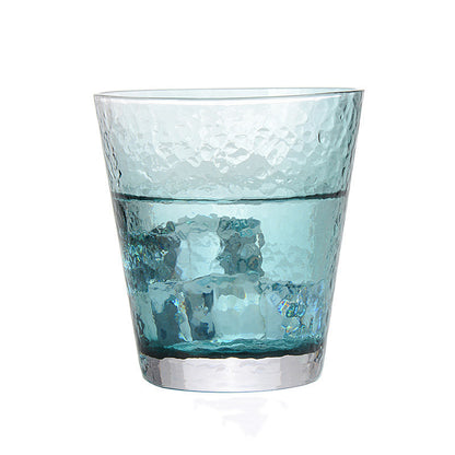 Ink Blue Hammer Patterned Glass