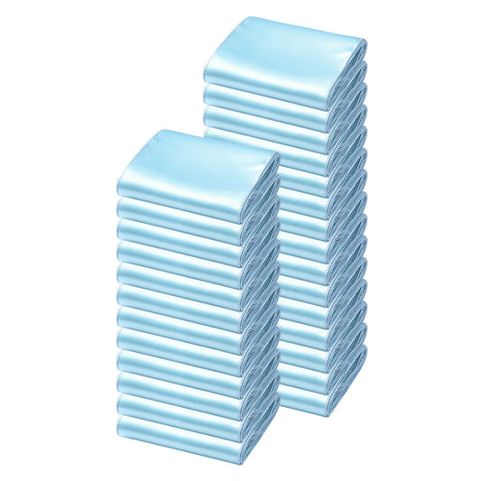 Satin Chair Sashes Bows, 100PCS - Light Blue
