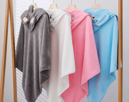 Comfy Cartoon Fleece Children's Cape Bath Towel - Shop Jobie