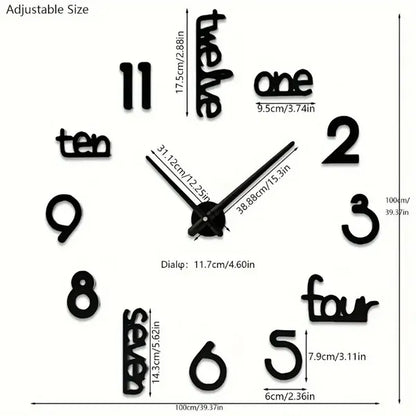 Big Scale Frameless Modern Wall Clock