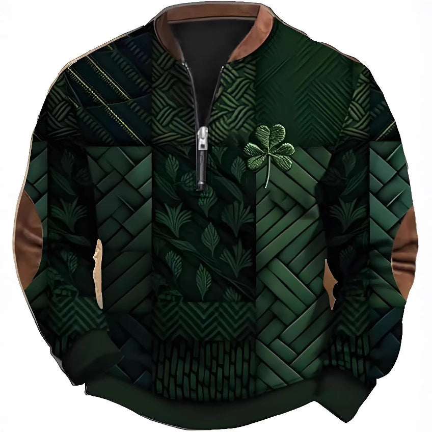 Four-Leaf Clover Patchwork 1/4 Zip Pullover